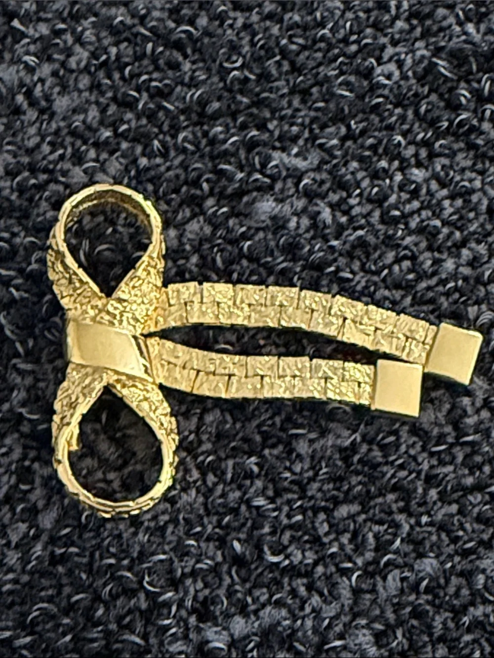 Fashion Jewelry Textured Gold Bow Pin